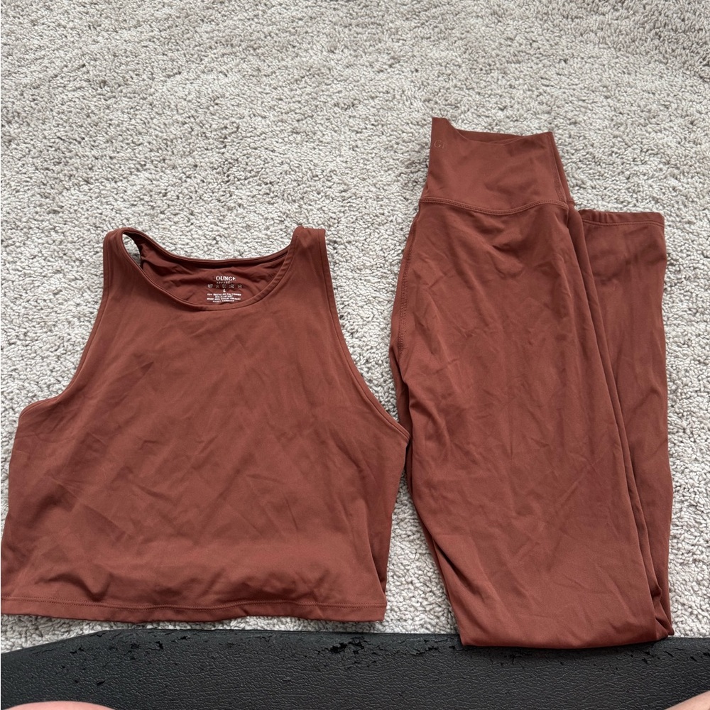 Lounge Underwear Secons Skin Brown Tank Top and Leggings Set